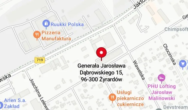 mapka dojazdu abex żyrardów